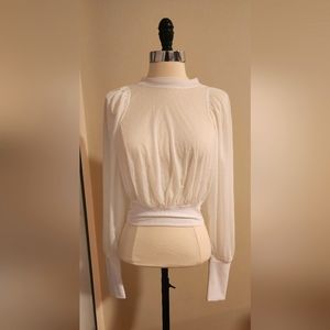 Free People FP Movement Hitting it off long-sleeve White Sheer XS